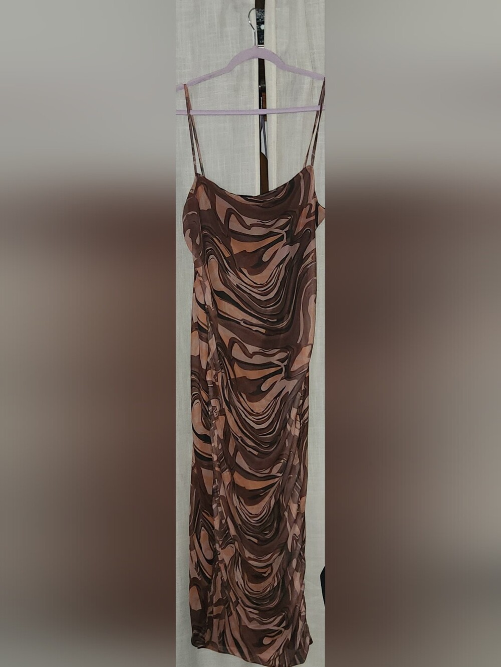 PrettyLittleThing Brown Sugar Swirl Dress
